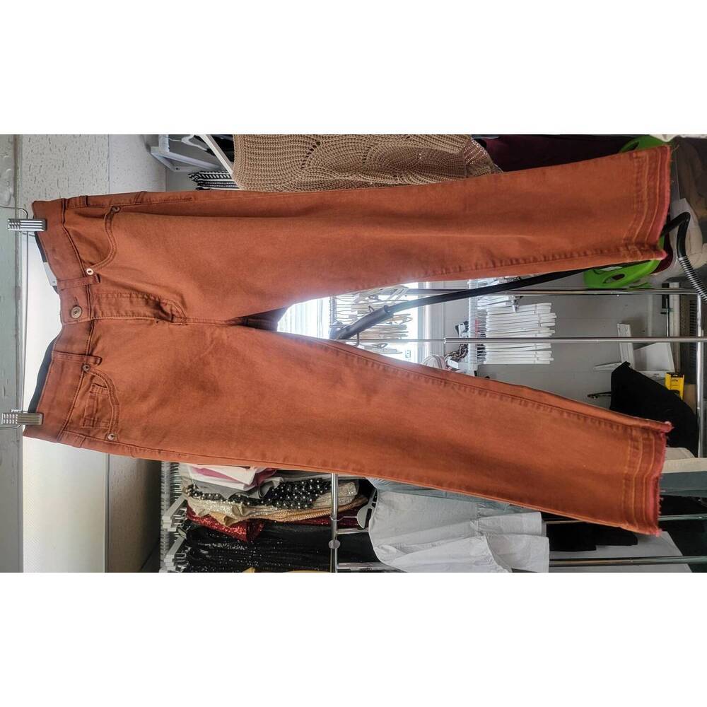 NEW SLIMSATION BY MULTIPLES women's sophia pull on ankle pants in caramel